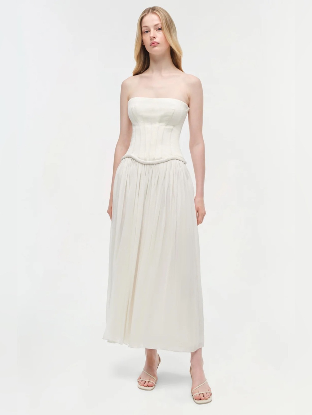 Simkhai Adalys Strapless Jersey Dress in slight off white